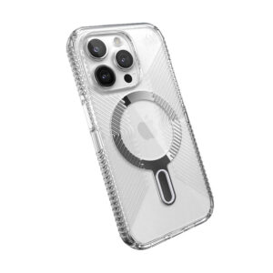 Speck Presidio Perfect-Clear Grip ClickLock & Magsafe - dėklas skirtas Apple iPhone 15 Pro Clear / Chrome Finish / Serene Silver - Image 6