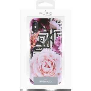 PURO Glam Geo Flowers - dėklas skirtas Apple iPhone Xs / X Pink Peonies - Image 3