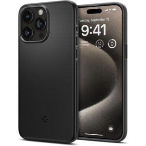 Spigen Thin Fit - dėklas skirtas Apple iPhone 15 Pro Max Black - Image 1