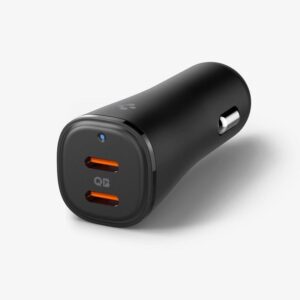 Spigen ArcStation Essential EV502 - Car Charger 2x USB-C PD + QC3.0 50W (Black) - Image 2