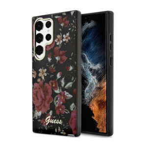 Guess Flower Collection - dėklas skirtas Samsung Galaxy S23 Ultra Khaki - Image 1