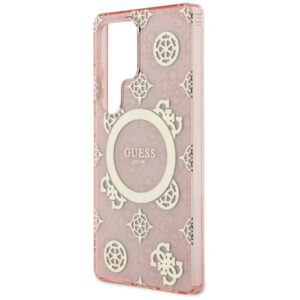 Guess 4G Background Gold Electroplated Peony Pattern MagSafe - dėklas skirtas Samsung Galaxy S25 Ultra pink - Image 6