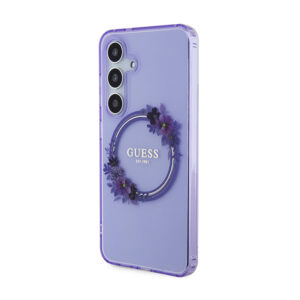 Guess IML Flowers Wreath MagSafe - Case Samsung Galaxy S24 Purple - Image 2