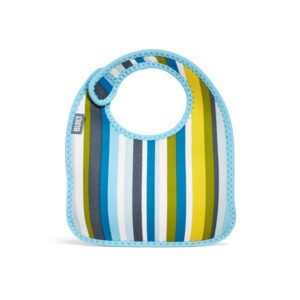 BUILT Mess Mate Set of 2 baby bib (Baby Blue Stripe) - Image 2