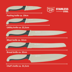 Alpina - Stainless steel knife set (Green) - Image 3