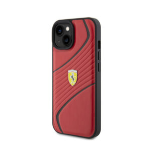 Ferrari Twist Metal Logo - dėklas skirtas Apple iPhone 15 Red - Image 2