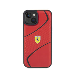Ferrari Twist Metal Logo - dėklas skirtas Apple iPhone 15 Red - Image 3