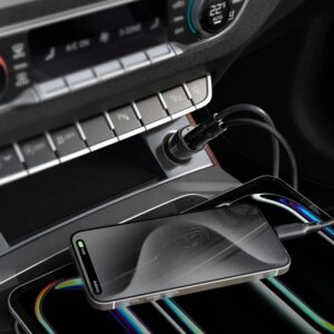 Spigen ArcStation Essential EV502 - Car Charger 2x USB-C PD + QC3.0 50W (Black) - Image 4