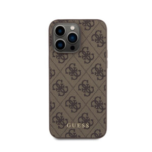 Guess 4G Metal Gold Logo - dėklas skirtas Apple iPhone 15 Pro Max Brown - Image 3