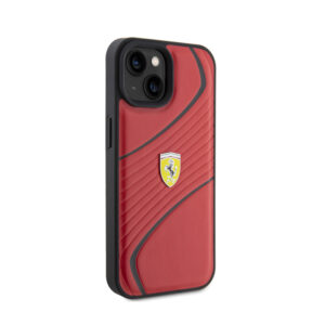 Ferrari Twist Metal Logo - dėklas skirtas Apple iPhone 15 Red - Image 4