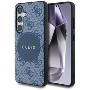 Guess 4G Round Patch Classic Logo MagSafe - dėklas skirtas Samsung Galaxy S25 blue - Image 1