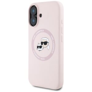 Karl Lagerfeld Silicone Double Heads And Circle MagSafe - dėklas skirtas Apple iPhone 16 pink - Image 2