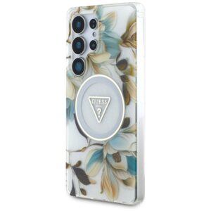 Guess Glitter Flowers Triangle Buttons MagSafe - dėklas skirtas Samsung Galaxy S25 Ultra white - Image 2