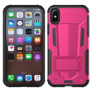 Zizo Hybrid Transformer Cover - Tough dėklas skirtas Apple iPhone X with Kickstand Hot Pink/Black - Image 3