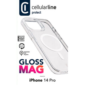 Cellularline Gloss Mag - Apple iPhone 14 Pro MagSafe Case Transparent - Image 4