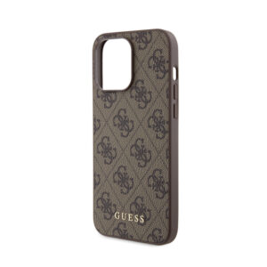 Guess 4G Metal Gold Logo - dėklas skirtas Apple iPhone 15 Pro Max Brown - Image 6
