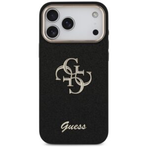 Guess Fixed Glitter Big 4G Metal Frame - dėklas skirtas Apple iPhone 17 Pro Max black - Image 3
