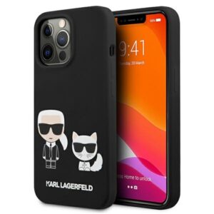 Karl Lagerfeld Slilicone Karl & Choupette - dėklas skirtas Apple iPhone 13 Pro Black - Image 1