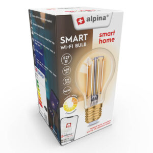 Alpina - Smart Wi-Fi bulb, E27 socket, power 4.9 W, warm white