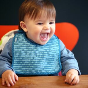 BUILT Mess Mate Set of 2 baby bib (Dribble Dots Blue) - Image 5