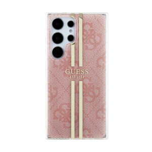 Guess IML 4G Gold Stripe - Case Samsung Galaxy S24 Ultra Pink - Image 3