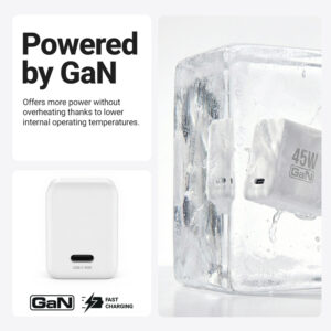 Crong Ultra Compact GaN - USB-C 45W PD 3.0 laidinis įkroviklis su PPS baltos spalvos - Image 6