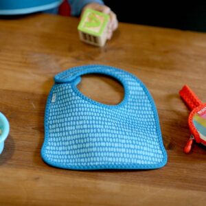 BUILT Mess Mate Set of 2 baby bib (Dribble Dots Blue) - Image 6
