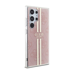 Guess IML 4G Gold Stripe - Case Samsung Galaxy S24 Ultra Pink - Image 4