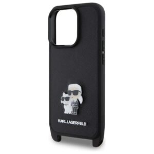 Karl Lagerfeld Saffiano Karl & Choupette Metal Pin CBDY Strap - dėklas skirtas Apple iPhone 16 Pro Max black - Image 4