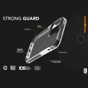 Cellularline Tetra Force Strong Guard - Apple iPhone 15 Pro dėklas su MICROBAN Coating Transparent - Image 4