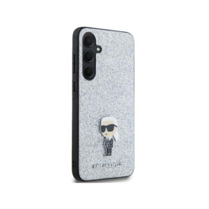 Karl Lagerfeld Fixed Glitter Ikonik Logo Metal Pin - Samsung Galaxy A55 5G Case silver - Image 4