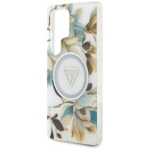 Guess Glitter Flowers Triangle Buttons MagSafe - dėklas skirtas Samsung Galaxy S25 Ultra white - Image 6