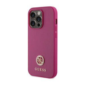 Guess 4G Strass Metal Logo - dėklas skirtas Apple iPhone 15 Pro pink - Image 2