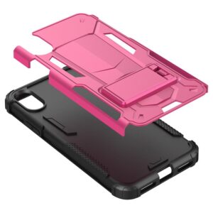 Zizo Hybrid Transformer Cover - Tough dėklas skirtas Apple iPhone X with Kickstand Hot Pink/Black - Image 6