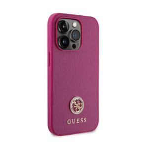 Guess 4G Strass Metal Logo - dėklas skirtas Apple iPhone 15 Pro pink - Image 4