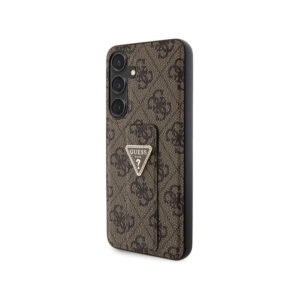 Guess Grip Stand 4G Triangle Strass Logo - Case Samsung Galaxy S24+ Brown - Image 2