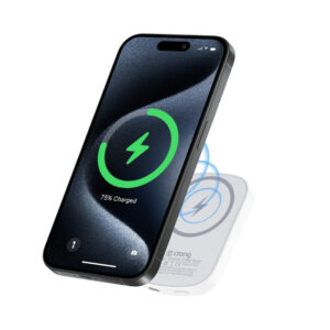 Crong MagSpot Power Bank - Wireless ultra slim power bank with MagSafe 5000mAh, USB-C 20W PD white - Image 5