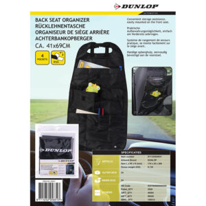 Dunlop - Car organizer / glove box / seat protector (black) - Image 2