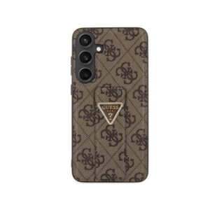 Guess Grip Stand 4G Triangle Strass Logo - Case Samsung Galaxy S24+ Brown - Image 3