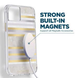 Case-Mate Pearl Stripes MagSafe - dėklas decorated su mother-of-pearl skirtas Apple iPhone 14 / Apple iPhone 13 Pearl Stripes - Image 6