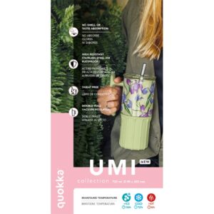 Quokka Umi - Stainless Steel Thermal Mug 720 ml with Straw and Silicone Coaster (Green Tea) - Image 2