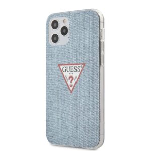 Guess Denim Triangle Lt - dėklas skirtas Apple iPhone 12 / Apple iPhone 12 Pro Blue - Image 1