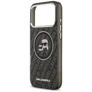 Karl Lagerfeld IML Glitter Karl & Choupette Heads Logo MagSafe - dėklas skirtas Apple iPhone 17 Pro Max black - Image 6