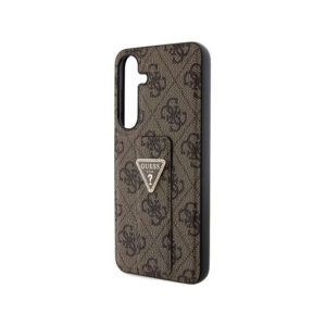 Guess Grip Stand 4G Triangle Strass Logo - Case Samsung Galaxy S24+ Brown - Image 5