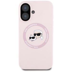 Karl Lagerfeld Silicone Double Heads And Circle MagSafe - dėklas skirtas Apple iPhone 16 pink - Image 3