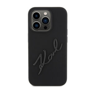 Karl Lagerfeld Silicone Karl Script - Apple iPhone 15 Pro Max Case Black - Image 3