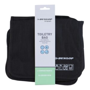 Dunlop – Travel Toiletry Bag with Hanging Hook 25x20x10 cm (Black) - Image 3