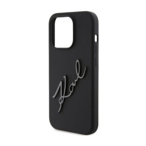 Karl Lagerfeld Silicone Karl Script - Apple iPhone 15 Pro Max Case Black - Image 6