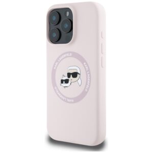 Karl Lagerfeld Silicone Double Heads And Circle MagSafe - dėklas skirtas Apple iPhone 16 Pro pink - Image 2