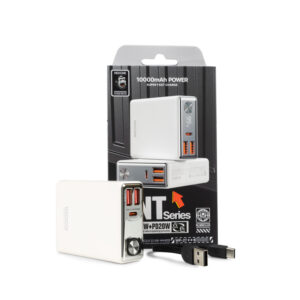 WEKOME WP-27 Tint Series - Power bank 10000 mAh Super Fast Charging USB-C PD 20W + 2x USB-A QC3.0 22.5W (White) - Image 5